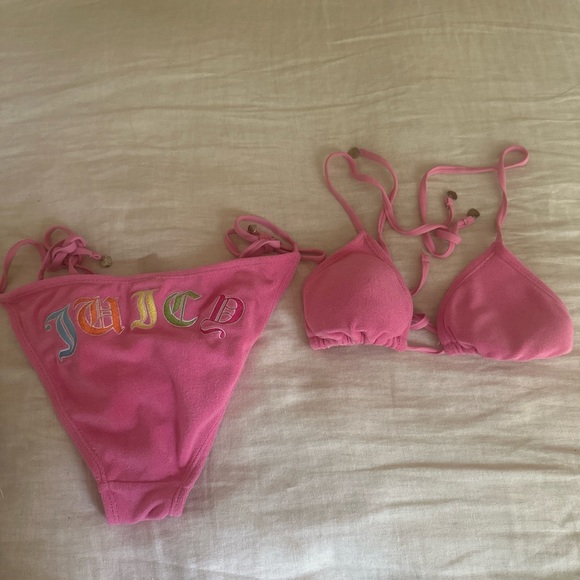Juicy Couture Other - Y2K Rare Vintage Juicy Couture Pink Bikini with Multicolor Logo